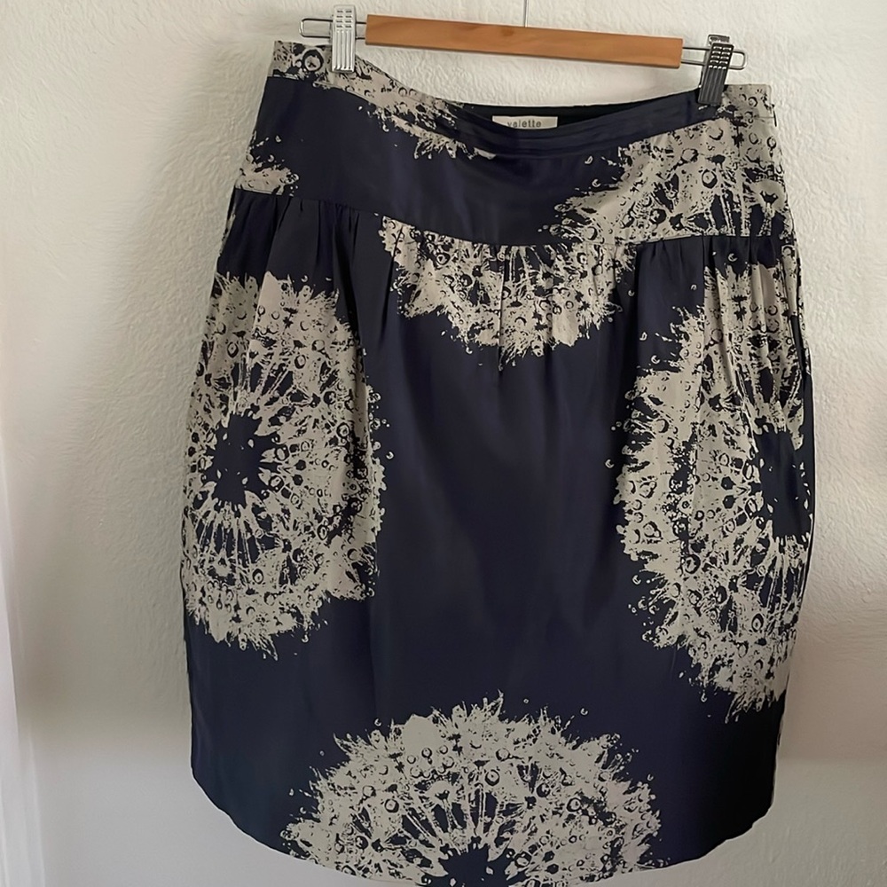 Silk blend knee length skirt